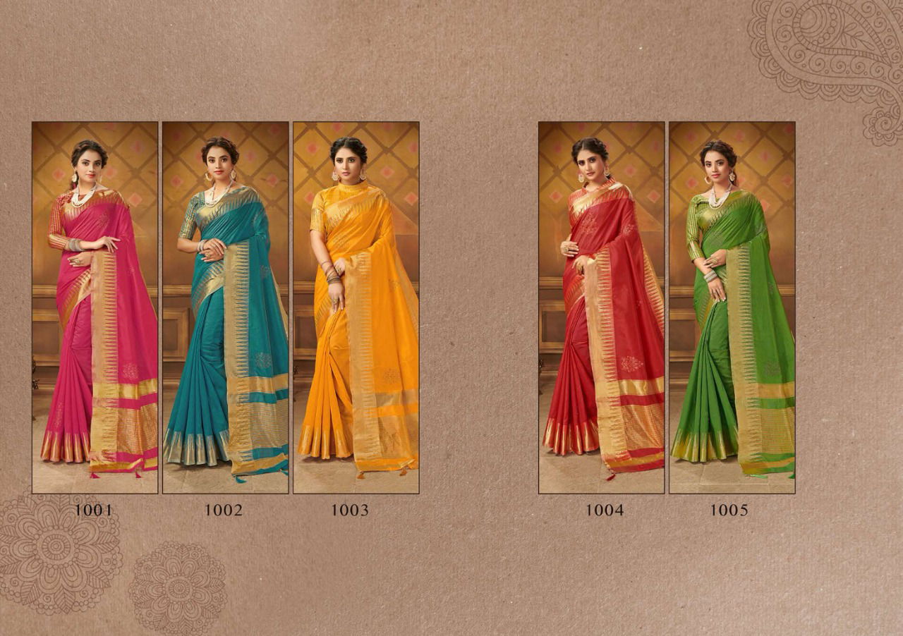 Saroj Juhi Cotton Silk Latest fancy Festive Wear Designer Cotton Sarees Collection
